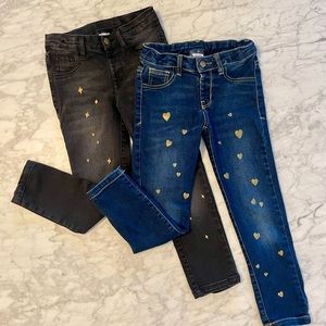 Ruffle Butts Girls Jeans Bundle Size 6 Medium Wash and Black Wash